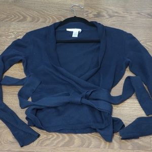 Diane Von Furstenburg Linen Cotton Wrap Sweater